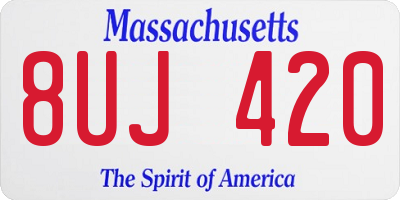 MA license plate 8UJ420
