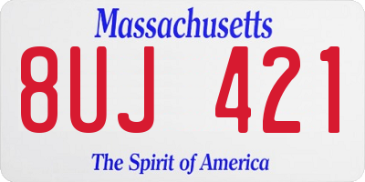 MA license plate 8UJ421