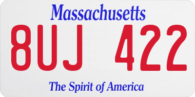 MA license plate 8UJ422