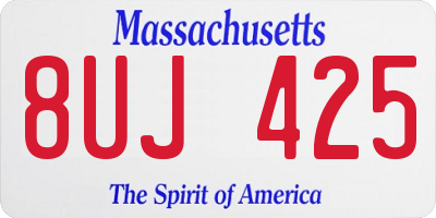MA license plate 8UJ425