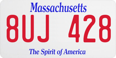 MA license plate 8UJ428