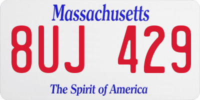 MA license plate 8UJ429