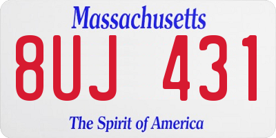 MA license plate 8UJ431