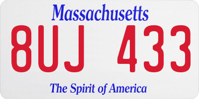 MA license plate 8UJ433