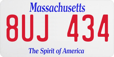 MA license plate 8UJ434
