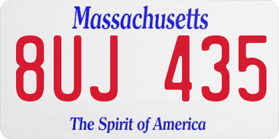 MA license plate 8UJ435