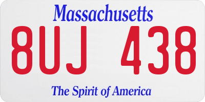 MA license plate 8UJ438