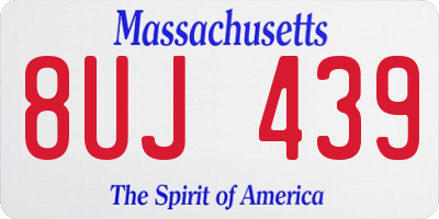 MA license plate 8UJ439