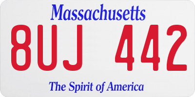 MA license plate 8UJ442