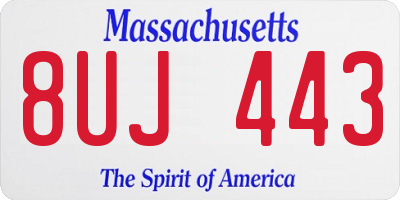 MA license plate 8UJ443