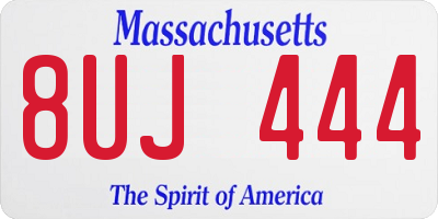 MA license plate 8UJ444