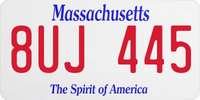 MA license plate 8UJ445