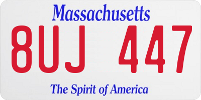MA license plate 8UJ447