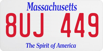 MA license plate 8UJ449