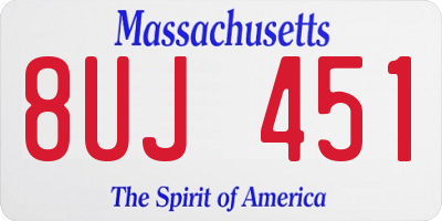 MA license plate 8UJ451