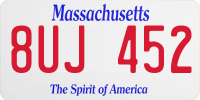 MA license plate 8UJ452