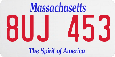 MA license plate 8UJ453