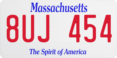 MA license plate 8UJ454