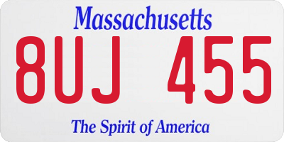 MA license plate 8UJ455