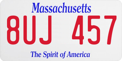 MA license plate 8UJ457
