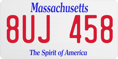 MA license plate 8UJ458