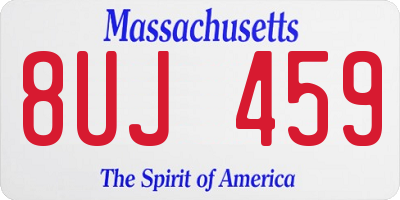 MA license plate 8UJ459
