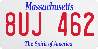 MA license plate 8UJ462