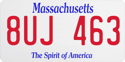 MA license plate 8UJ463