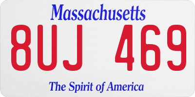 MA license plate 8UJ469