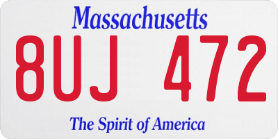 MA license plate 8UJ472