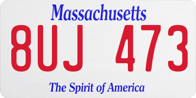 MA license plate 8UJ473