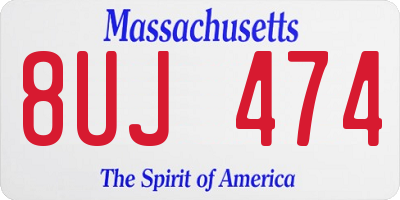 MA license plate 8UJ474