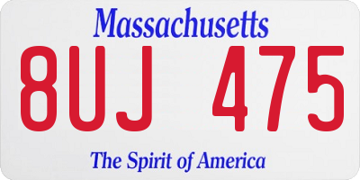 MA license plate 8UJ475