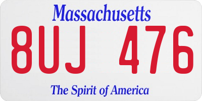 MA license plate 8UJ476