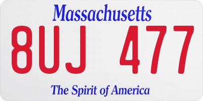 MA license plate 8UJ477
