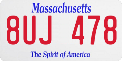MA license plate 8UJ478