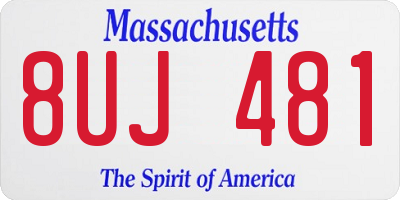 MA license plate 8UJ481