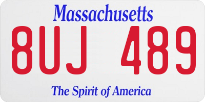 MA license plate 8UJ489
