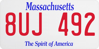 MA license plate 8UJ492