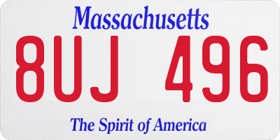 MA license plate 8UJ496