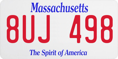 MA license plate 8UJ498