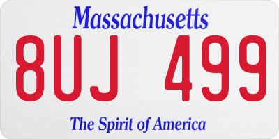 MA license plate 8UJ499