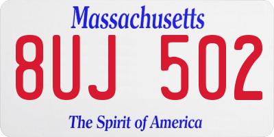 MA license plate 8UJ502