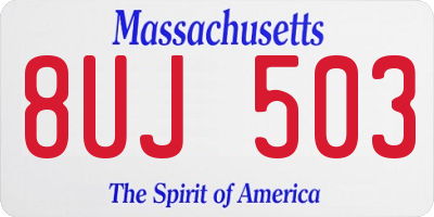 MA license plate 8UJ503