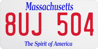 MA license plate 8UJ504