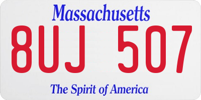 MA license plate 8UJ507