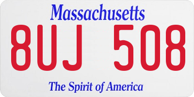 MA license plate 8UJ508