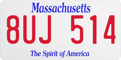 MA license plate 8UJ514