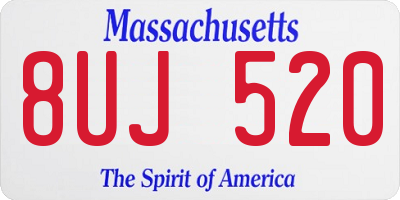 MA license plate 8UJ520