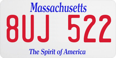 MA license plate 8UJ522